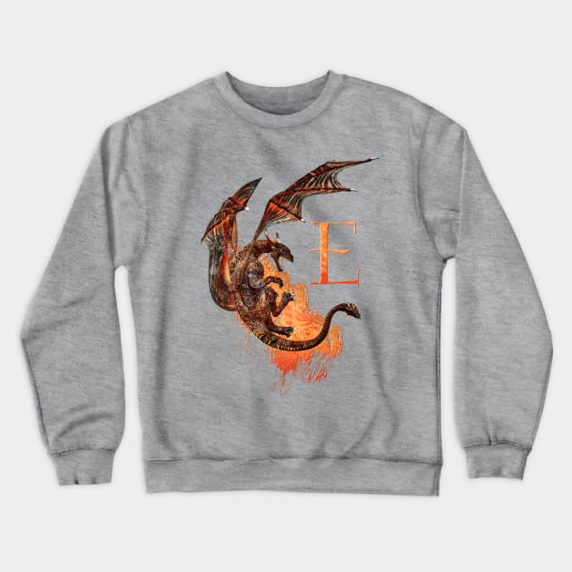 Drachen Buchstabe E Crewneck Sweatshirt by AndreaTiettje